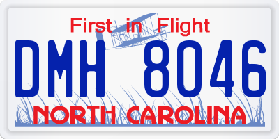 NC license plate DMH8046