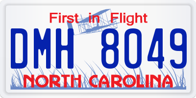 NC license plate DMH8049