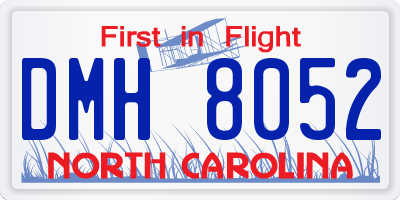 NC license plate DMH8052