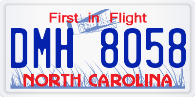 NC license plate DMH8058