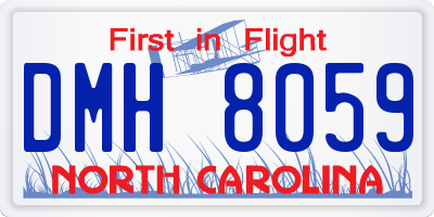 NC license plate DMH8059