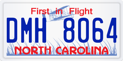 NC license plate DMH8064