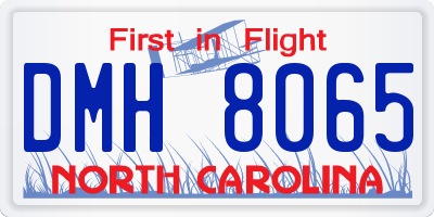 NC license plate DMH8065