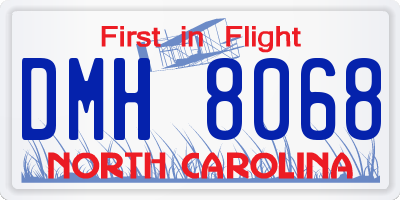 NC license plate DMH8068