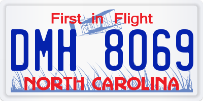 NC license plate DMH8069
