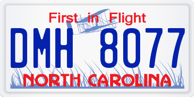 NC license plate DMH8077