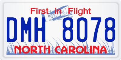 NC license plate DMH8078