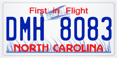 NC license plate DMH8083