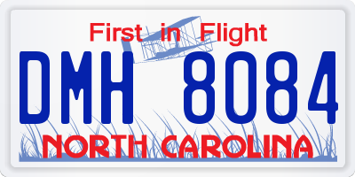 NC license plate DMH8084