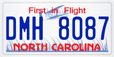 NC license plate DMH8087