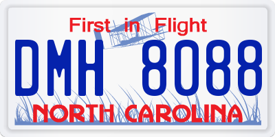 NC license plate DMH8088