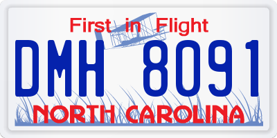 NC license plate DMH8091