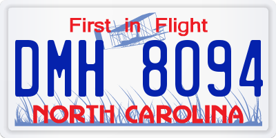 NC license plate DMH8094