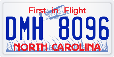 NC license plate DMH8096