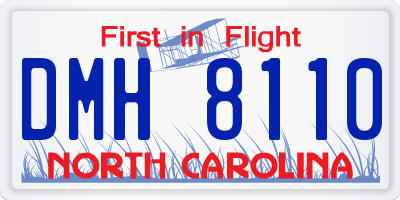 NC license plate DMH8110