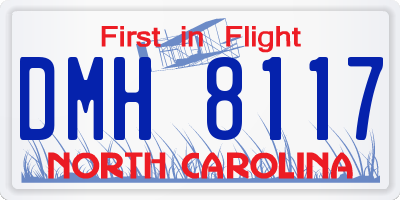 NC license plate DMH8117