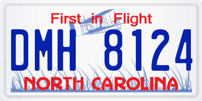 NC license plate DMH8124