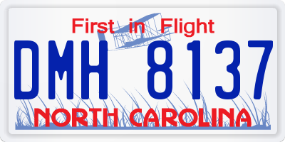 NC license plate DMH8137