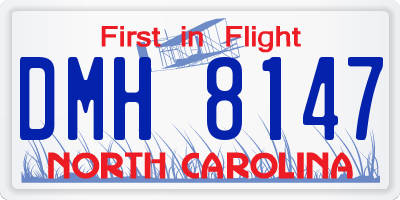 NC license plate DMH8147