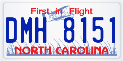 NC license plate DMH8151