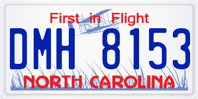 NC license plate DMH8153