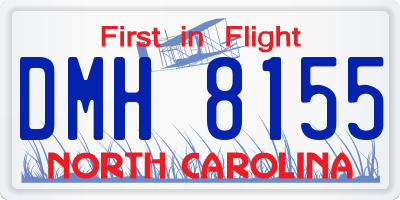 NC license plate DMH8155