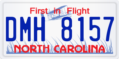 NC license plate DMH8157