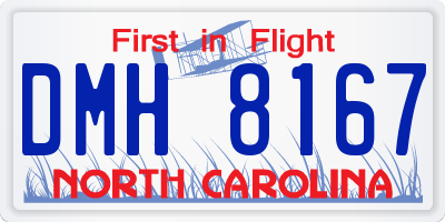 NC license plate DMH8167