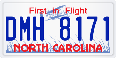 NC license plate DMH8171
