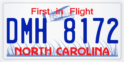 NC license plate DMH8172