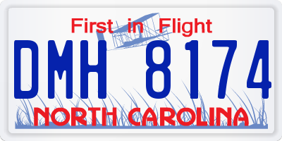 NC license plate DMH8174