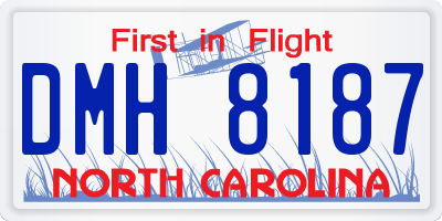 NC license plate DMH8187