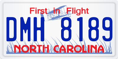 NC license plate DMH8189
