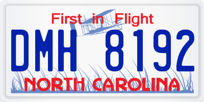 NC license plate DMH8192