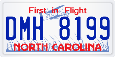 NC license plate DMH8199