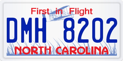 NC license plate DMH8202