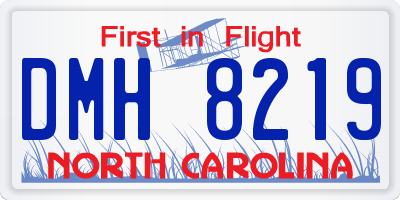 NC license plate DMH8219