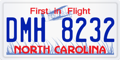 NC license plate DMH8232