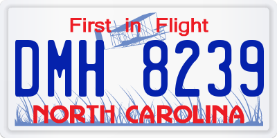 NC license plate DMH8239