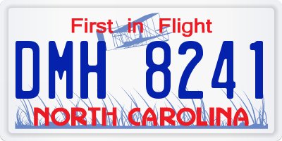 NC license plate DMH8241