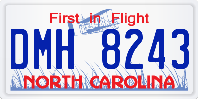 NC license plate DMH8243