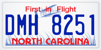 NC license plate DMH8251