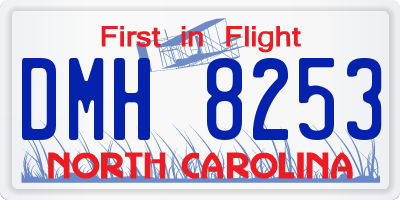NC license plate DMH8253