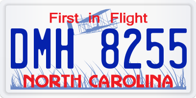 NC license plate DMH8255
