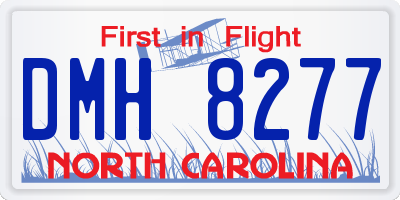 NC license plate DMH8277