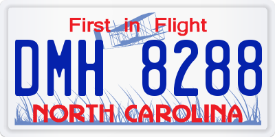 NC license plate DMH8288