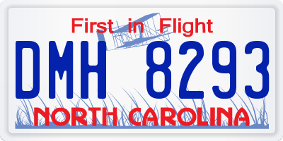 NC license plate DMH8293