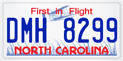 NC license plate DMH8299