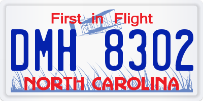 NC license plate DMH8302