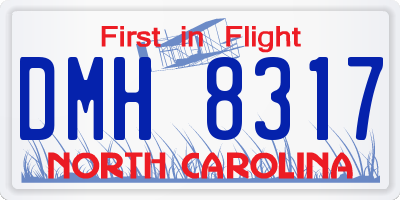 NC license plate DMH8317